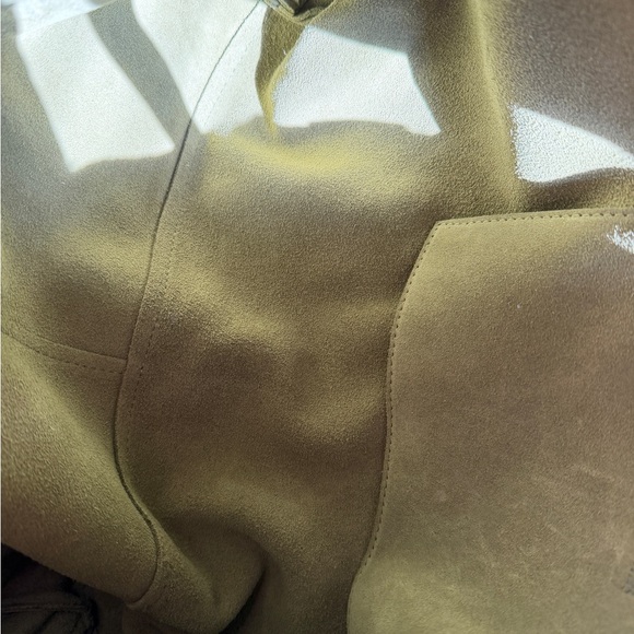 & Other Stories Large Suede Tote Bag in Green - Picture 8 of 13